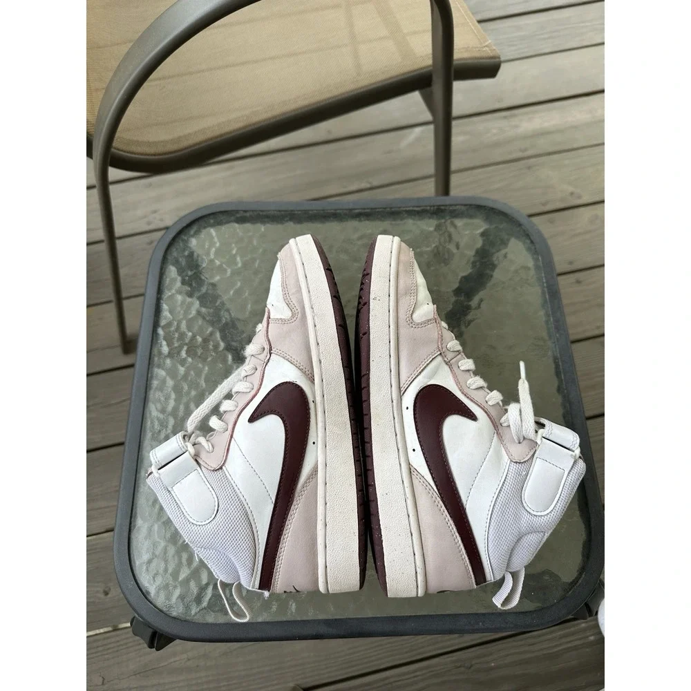 Nike Court Borough Mid 2 Kids Sneakers Girl's‎ Size 7Y White Pink